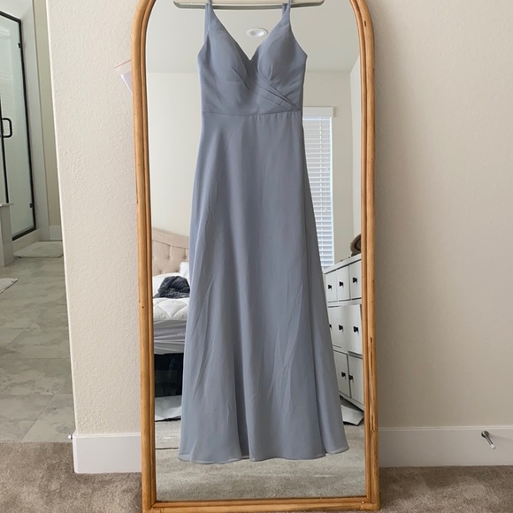 AZAZIE BRIDESMAID DRESS - DOLPHIN GREY A LINE - Picture 1 of 3